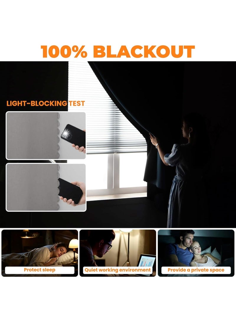 DELGREEN 100% Blackout Curtain, Self-adhesive and Portable, Easy to install, Sun Protection, Heat Insulation, Privacy Protection, Short Length, Suitable for Various Room Types, Bedroom Curtains, Bedroom Decoration, Modern Curtains - Image 3
