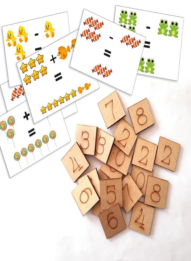 Tokyodo Number Learning Game - Educational 1-10 Number Cutouts & Visual Flashcards | Fun Math Toy for Kids to Learn (Blocks Numbers Set of 3 + Equation Flashcard) - Image 1