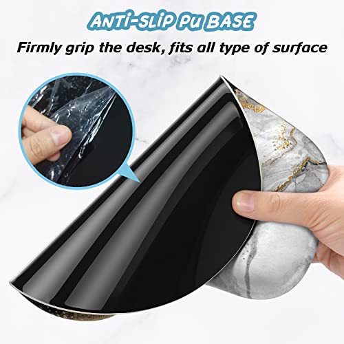 Hsurbtra Ergonomic Mouse Pad with Wrist Rest Support, Gel Mouse Pads with Non-Slip PU Base, Pain Relief Memory Foam Computer Mat, Cute Office Supplies Desk Decro Accessories, Black Marble - Image 5