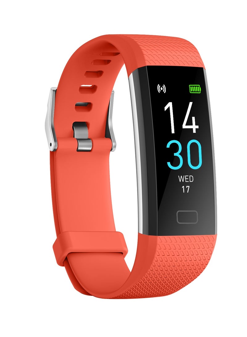 Fitness Tracker Smart Watch with IP68 Waterproof: Step Counter, Calorie/Heart Rate Monitor, Sleep Tracker & Stopwatch Orange - Image 1