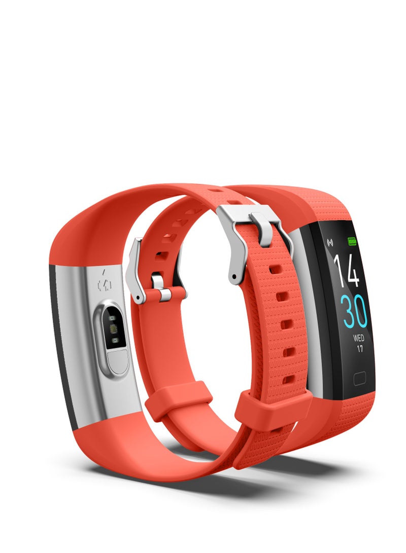 Fitness Tracker Smart Watch with IP68 Waterproof: Step Counter, Calorie/Heart Rate Monitor, Sleep Tracker & Stopwatch Orange - Image 2