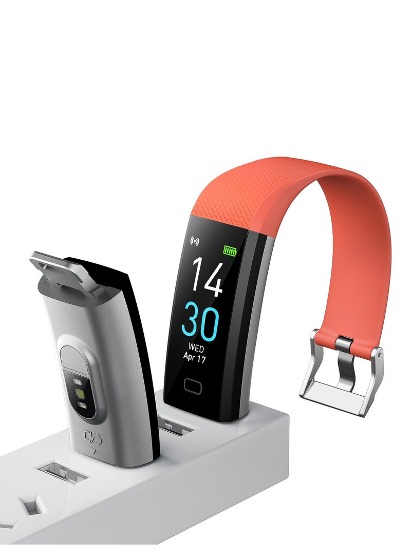 Fitness Tracker Smart Watch with IP68 Waterproof: Step Counter, Calorie/Heart Rate Monitor, Sleep Tracker & Stopwatch Orange - Image 4