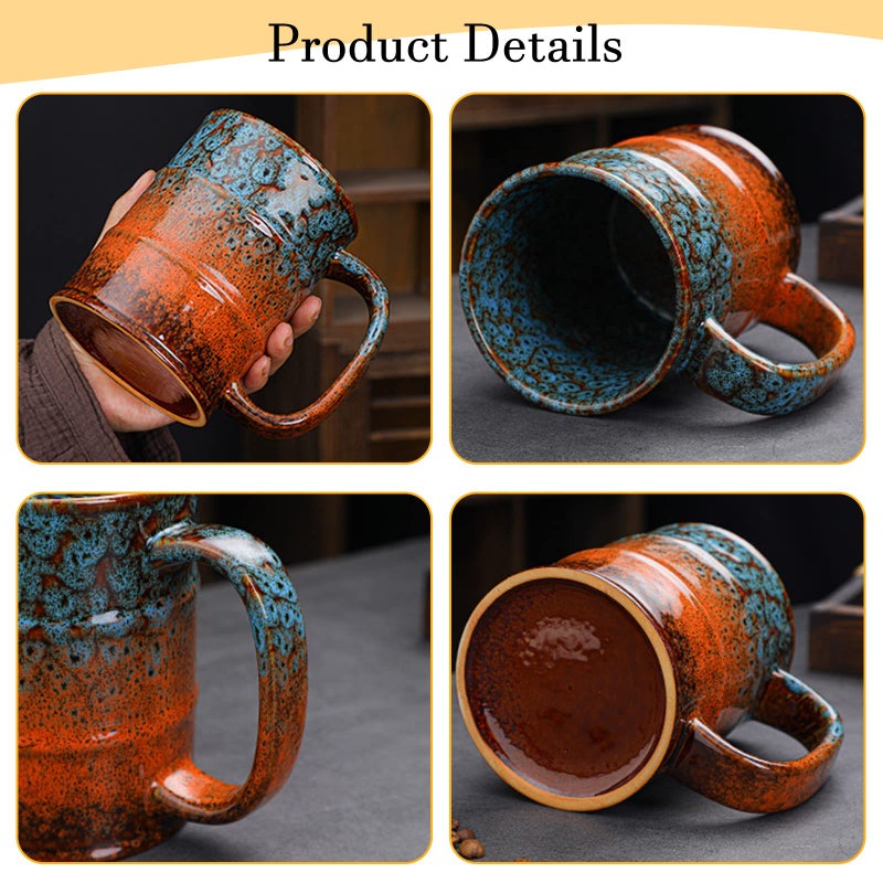 LGQ Ceramic 20 oz Coffee Mugs - Large Tea Cup for Office and Home - Dishwasher and Microwave Safe (1, Green and Blue) - Image 4