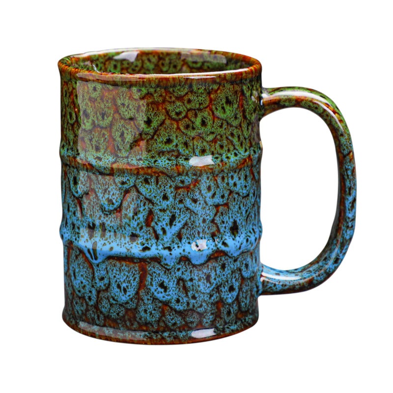 LGQ Ceramic 20 oz Coffee Mugs - Large Tea Cup for Office and Home - Dishwasher and Microwave Safe (1, Green and Blue) - Image 1