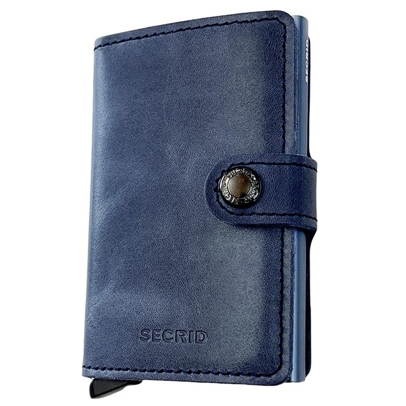 Secrid â€“ Rigid Leather and Aluminium Card Holder, Blue, Blue, 00, RFID - Image 1