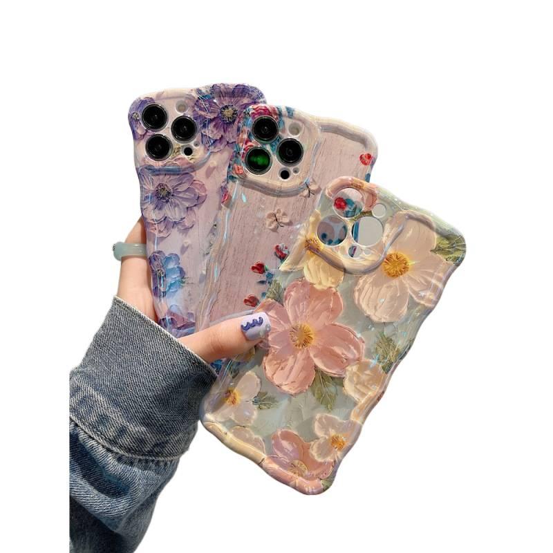 Protective Case | Cover for iPhone 14 / 14 Plus / 14 Pro / 14 Pro Max | Oil Painting Flower Pattern | Rose Silicone - Image 5