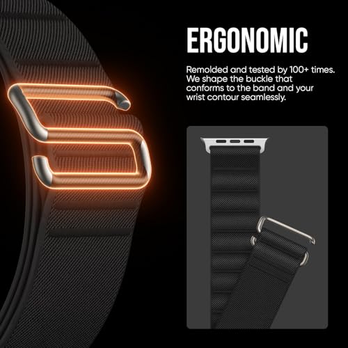 Suitisbest Sport Bands Compatible with Apple Watch Ultra Band 49mm 46mm 45mm 44mm 42mm Men, Stretchy Nylon Sport Loop Strap with S-Hook for iWatch Series 11 10 9 8 7 6 5 4 3 2 1, SE 3 2 1, Ultra 3 2 1 - Image 3