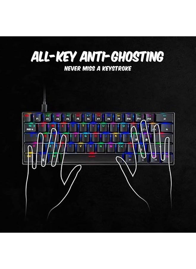 Cosmic Byte - CB-GK-21 Themis 61 Key Mechanical Per Key RGB Gaming Keyboard with Outemu Blue Switches & Software (USB-A Connectivity) | Adjustable Backlight | Lighting Effects | Gaming Keyboards - Image 1