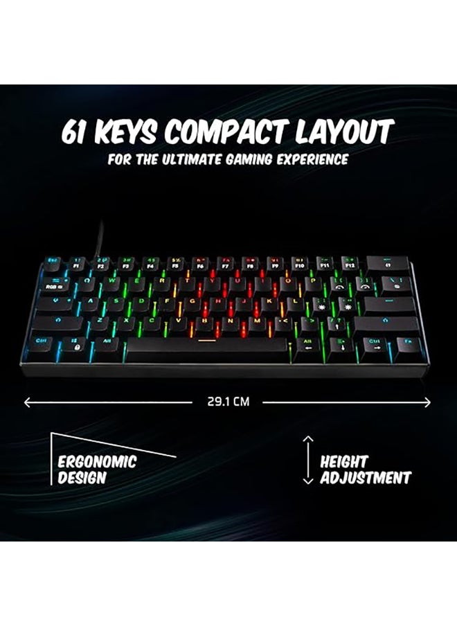 Cosmic Byte - CB-GK-21 Themis 61 Key Mechanical Per Key RGB Gaming Keyboard with Outemu Blue Switches & Software (USB-A Connectivity) | Adjustable Backlight | Lighting Effects | Gaming Keyboards - Image 1