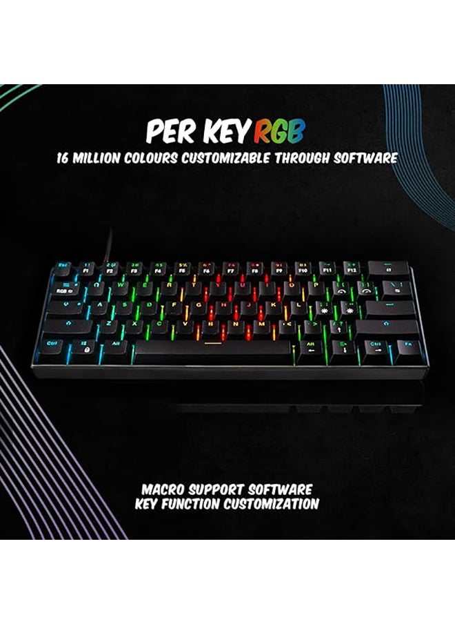Cosmic Byte - CB-GK-21 Themis 61 Key Mechanical Per Key RGB Gaming Keyboard with Outemu Blue Switches & Software (USB-A Connectivity) | Adjustable Backlight | Lighting Effects | Gaming Keyboards - Image 1