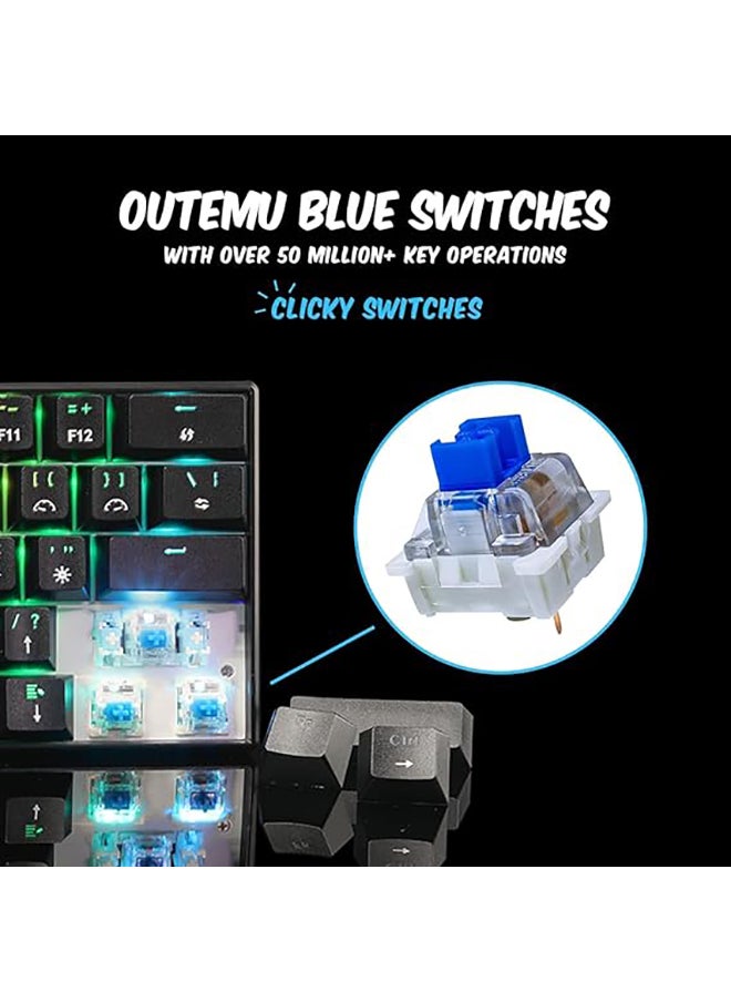 Cosmic Byte - CB-GK-21 Themis 61 Key Mechanical Per Key RGB Gaming Keyboard with Outemu Blue Switches & Software (USB-A Connectivity) | Adjustable Backlight | Lighting Effects | Gaming Keyboards - Image 1