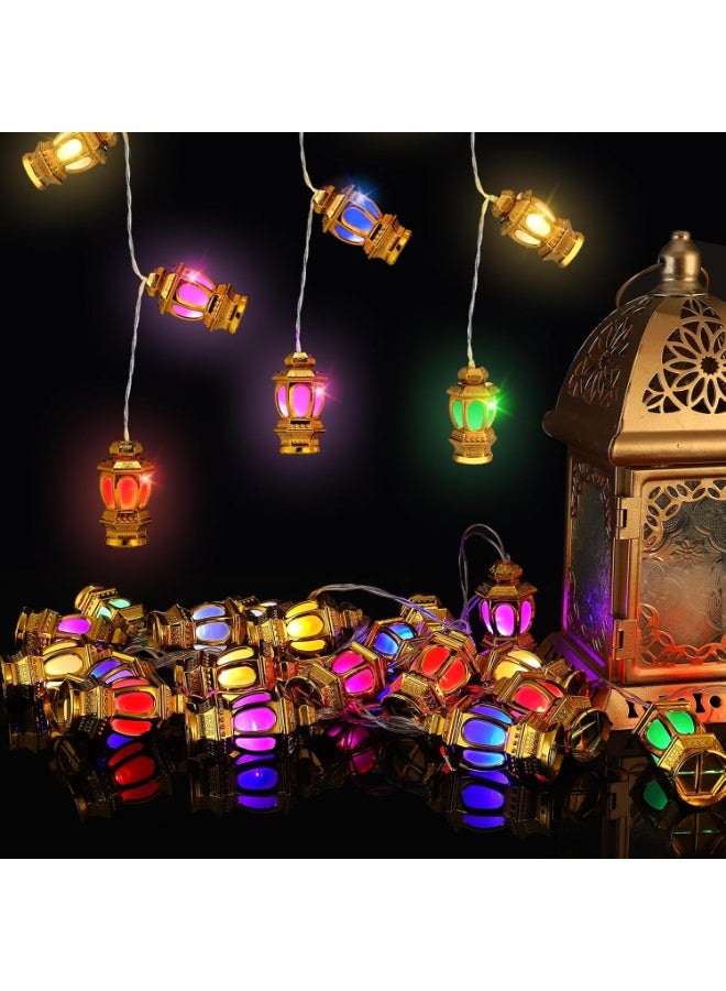 10 feet 20 LED Battery-Powered Lights for Ramadan and Eid Decoration with an Islamic design, 9.8 colorful lanterns for Home, Garden and yard Decoration with a flashing Mode for home Decor and Garden Supplies. - Image 1