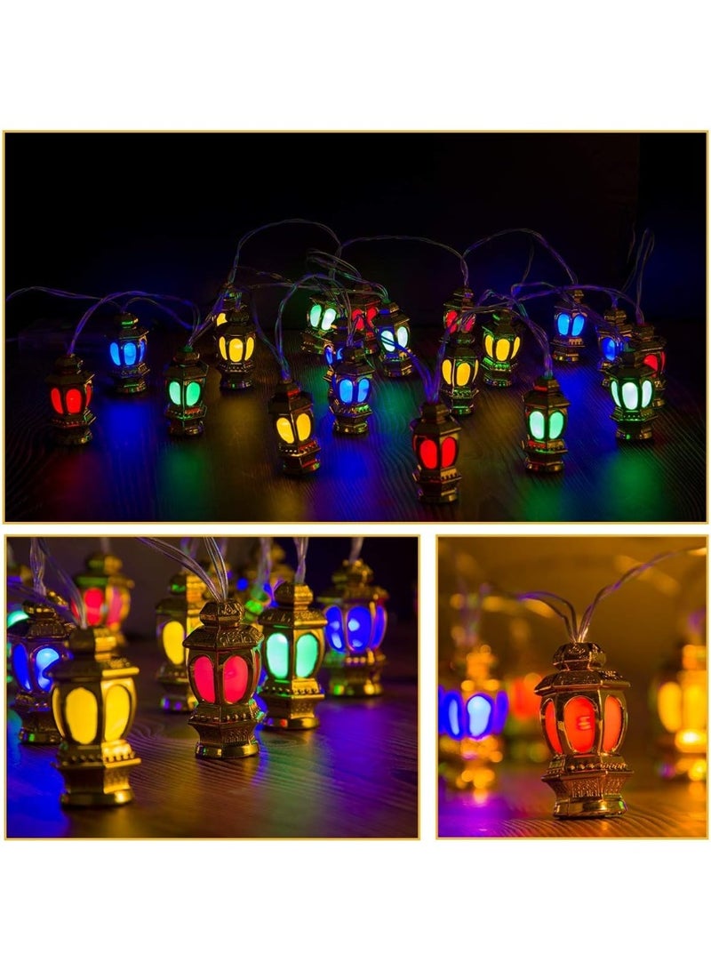10 feet 20 LED Battery-Powered Lights for Ramadan and Eid Decoration with an Islamic design, 9.8 colorful lanterns for Home, Garden and yard Decoration with a flashing Mode for home Decor and Garden Supplies. - Image 2