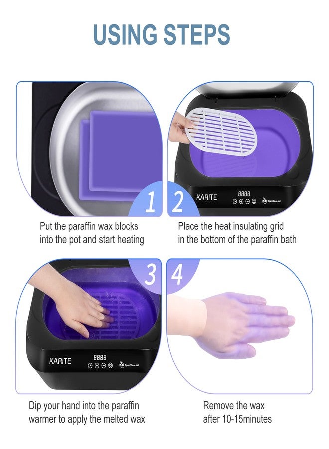 KARITE Paraffin Wax Machine for Hands and Feet with Auto Open Lid, Paraffin Bath,20Min Fast Wax Meltdown, Precision Temperature Control, 4500ml Paraffin Warmer with 8Pack Refills - Image 4