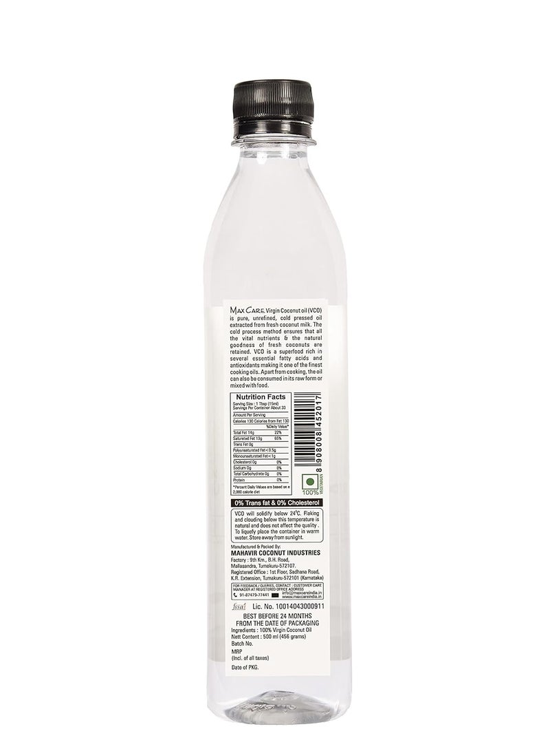 Max Care Virgin Coconut Oil (Cold Pressed) 500Ml - Image 2