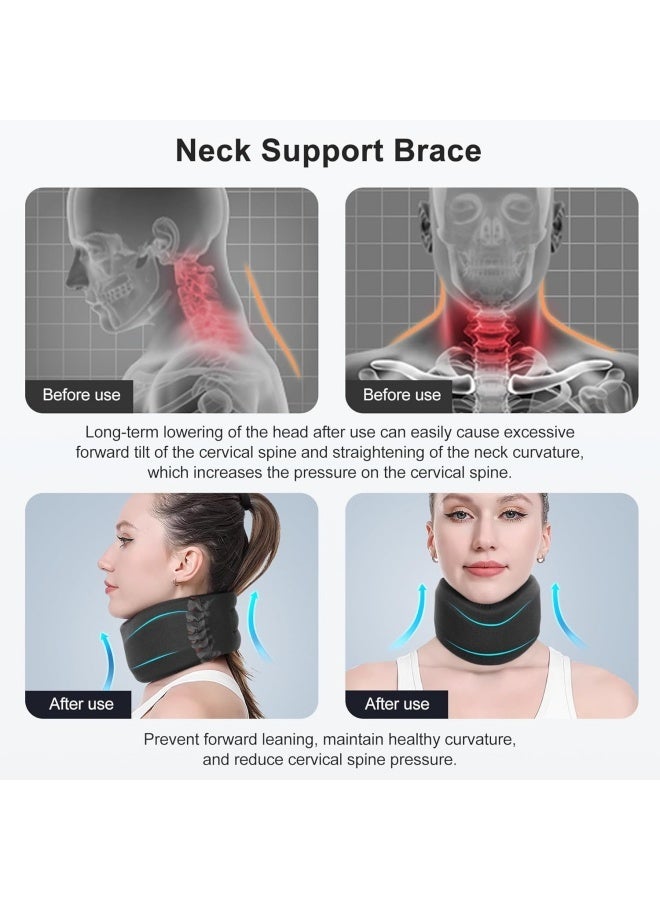 Neck Brace Cervical Collar, Relief Neck Pain and Neck Support High Density Sponge Keep Vertebrae Stable for Relief of Cervical Spine Pressure for Women and Men (Large) - Image 4