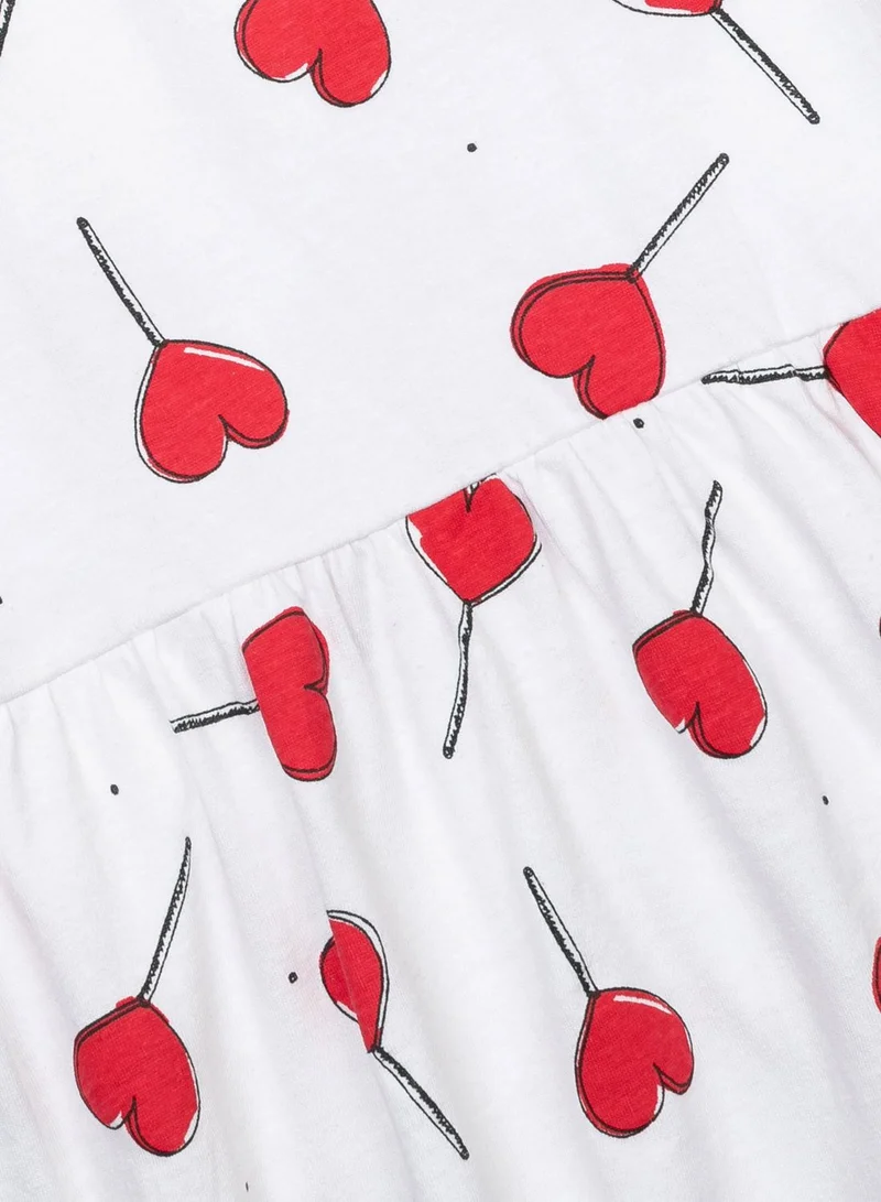 MINOTI Kids Heart Print Dress