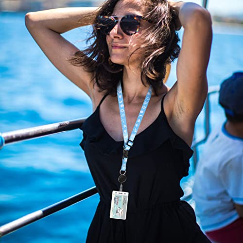 Prudiut 4 Pack Cruise Lanyard for Cruise Ship Cards, Retractable Lanyards with 4 Pcs Luggage Tags & Waterproof Id Badge Holder (Classic Style) - Image 5