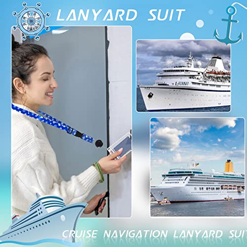 Prudiut 4 Pack Cruise Lanyard for Cruise Ship Cards, Retractable Lanyards with 4 Pcs Luggage Tags & Waterproof Id Badge Holder (Classic Style) - Image 4