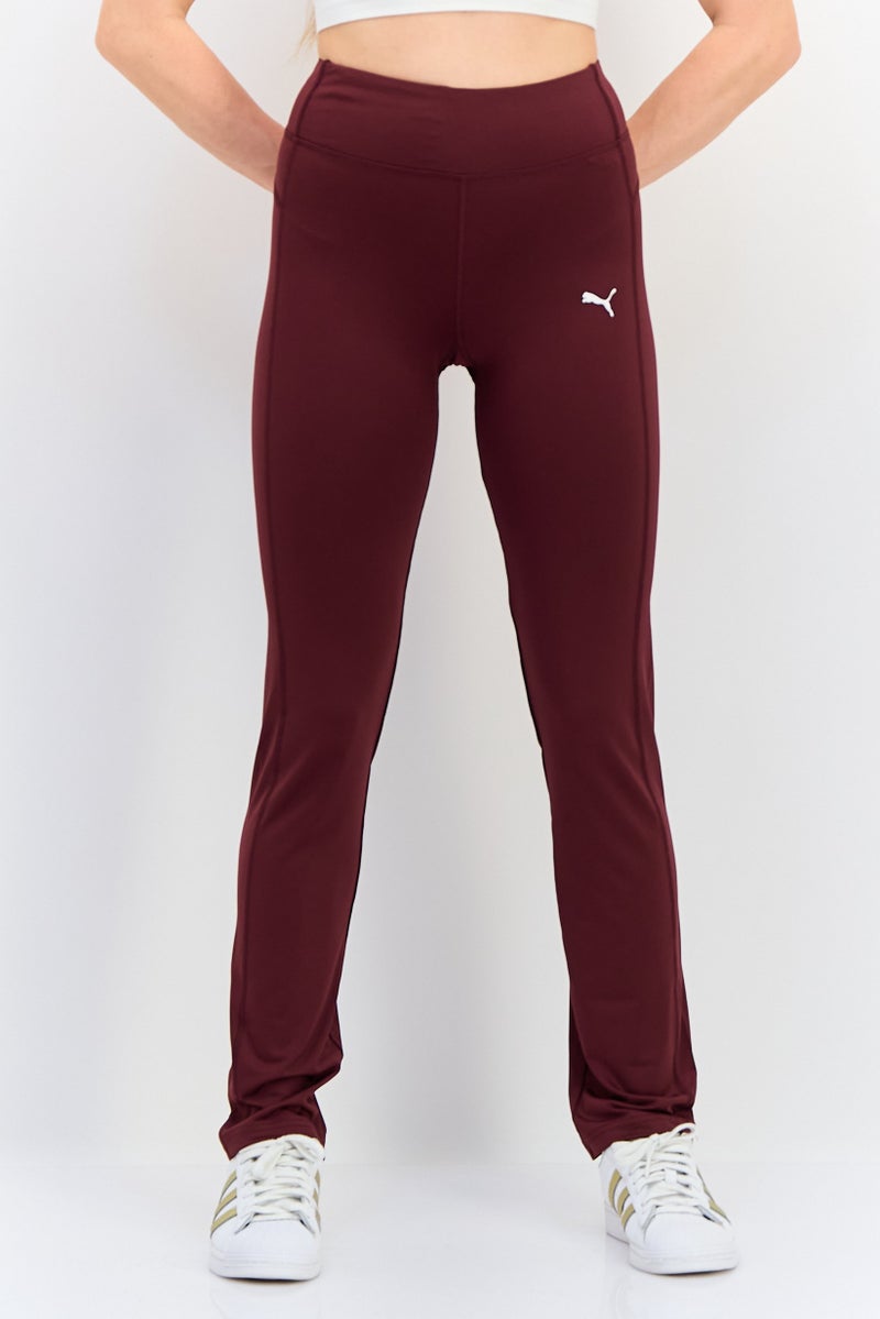 PUMA سراويل تدريب رياضية للنساء بشعار العلامة التجارية، مارون - Image 1