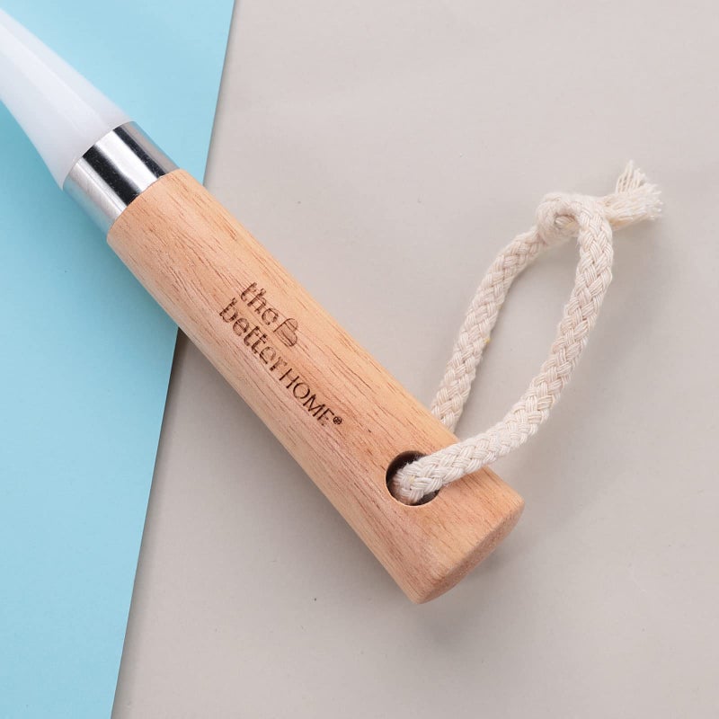 The Better Home The Better Home Wood Sink & Tile Cleaner Brush Set 26 Cm Long With Non-Slippery Wooden Handle & Loop For Hanging Sink Cleaning Brush Kitchen Cleaning Brush- White - Image 5