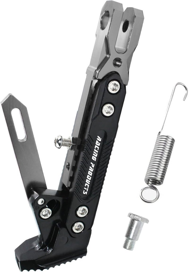 Adsspro Universal Motorcycle Kickstand Accessories Motor Modified CNC Aluminum Alloy Adjustable Tripod Holder Kickstand Foot Side Support Stand Motor Scooter Motorbike Dit Pit Bike (gray) - Image 1