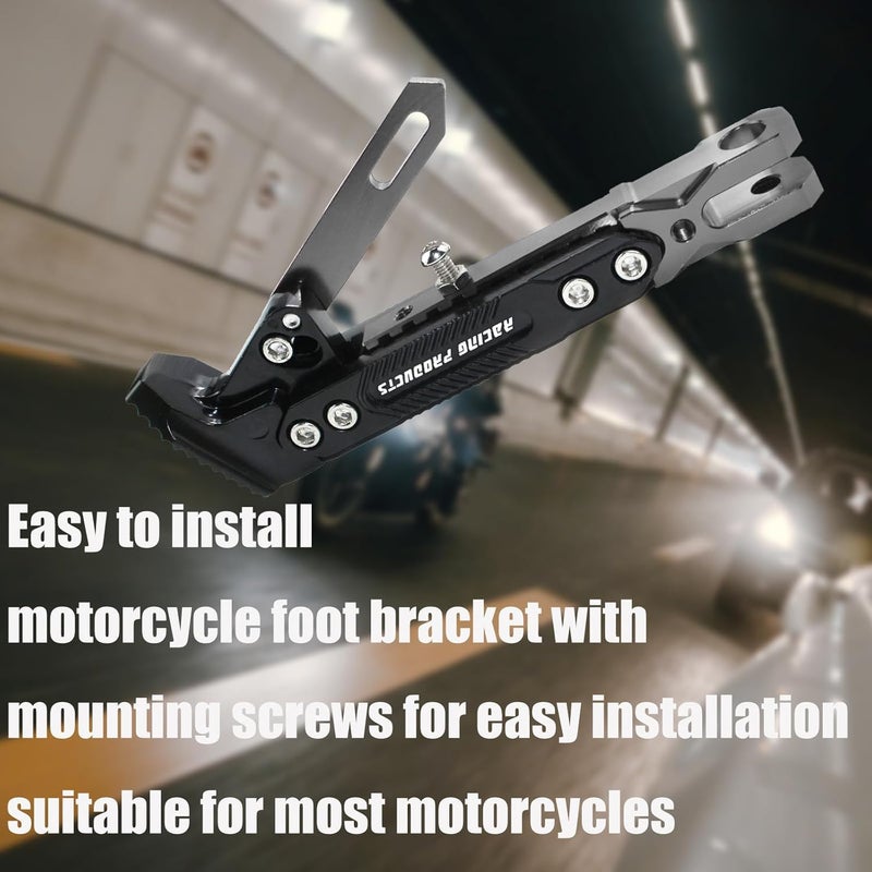 Adsspro Universal Motorcycle Kickstand Accessories Motor Modified CNC Aluminum Alloy Adjustable Tripod Holder Kickstand Foot Side Support Stand Motor Scooter Motorbike Dit Pit Bike (gray) - Image 5
