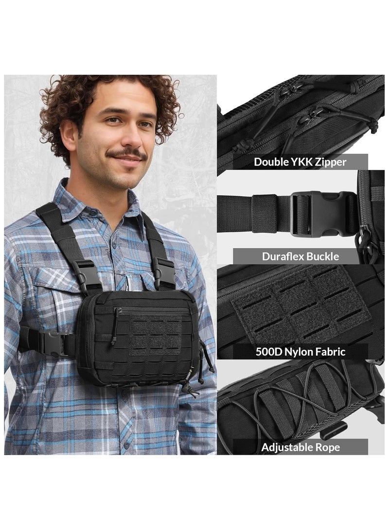 VOTAGOO VOTAGOO Tactical Chest Bag 2L Chest Rig Pouch with Compartment Adjustable Strap Outdoor  - Image 3
