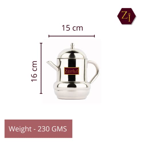 ZESTILO Oil dispenser, ghee jar (450ml Capacity) containers for kitchen, Tel bottle for kitchen, Ghee container,steel oil dispenser with handle pipe oilpot - Image 2