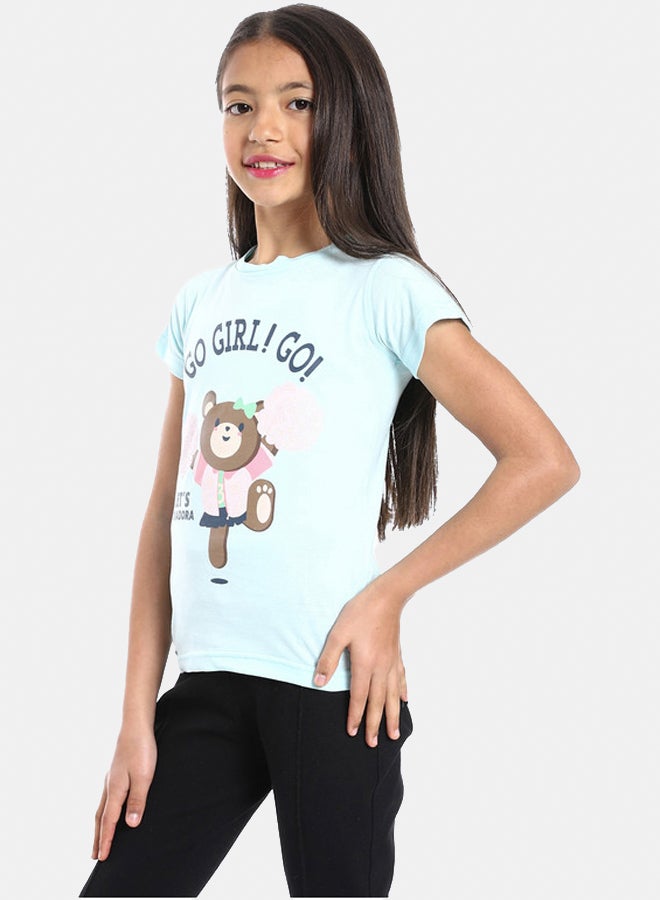 DIADORA Girls Cotton Printed T-Shirt - Image 2