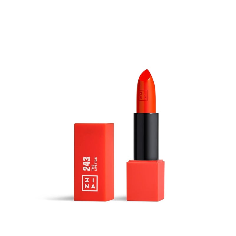 3INA 3INA MAKEUP - Vegan & Cruelty Free - The Lipstick 243 - Shiny Orange - 5h Lasting - Highly Pigmented - Shinny - Vanilla Scented - Magnetic Cap