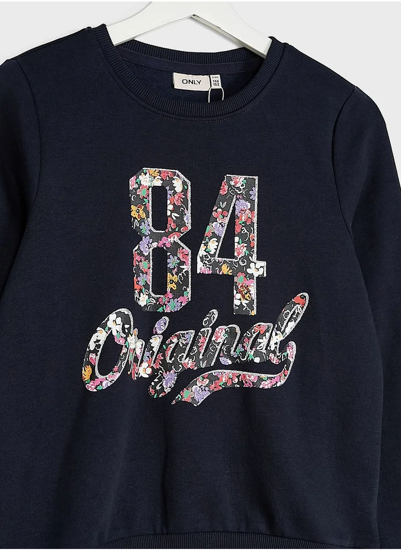 only_kids Kids Slogan Print Sweatshirt