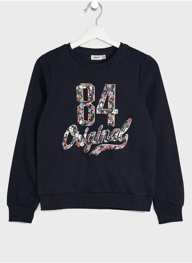 only_kids Kids Slogan Print Sweatshirt