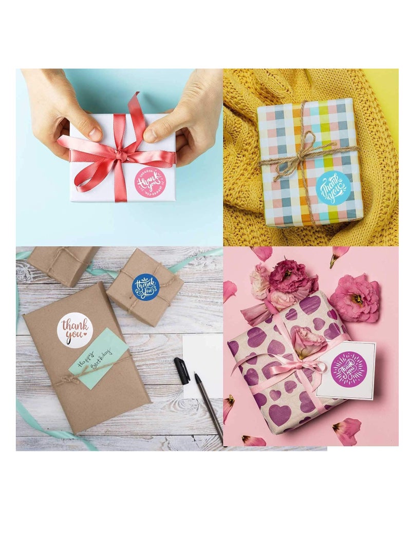 Premify 1 Inch Thank You Stickers, 1000Pcs 8 Colors Thank You Stickers Labels for Baking Packaging, Envelope Seals, Small Business, Birthday, Party Gift Wrap Bag, Stickers, Tags for Wedding - Image 2