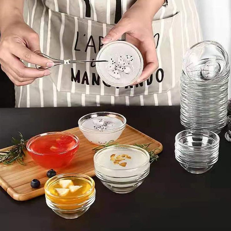 DOITOOL Mini Glass Bowls Set of 18 2 3 X 1 1 Inch Small Glass Bowls Mini Prep Bowls Stackable Glass Serving Bowls for Kitchen Prep Dessert Dips Salad Candy Dishes - Image 2