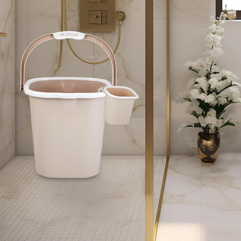 RATAN PLASTICWARE Plastic Bathroom Set of 3 Pieces Combo Pack Premia Plain 18 Liters + 25 Liters Bucket + One Premia Plain Bath Mug 1.5 Liters Color Desert Rose - Image 5