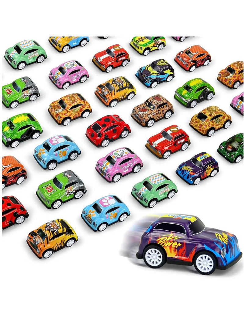 Mini Size, 30 Pack Mini Pull Back Cars for Kids Ages 3 4 5 6 Years Old, Bulk Vehicles Set Birthday Return Gifts, Carnival Prizes for Boys and Girls, Children Party Favors and Treasure Box Toys for Classroom  - Image 1
