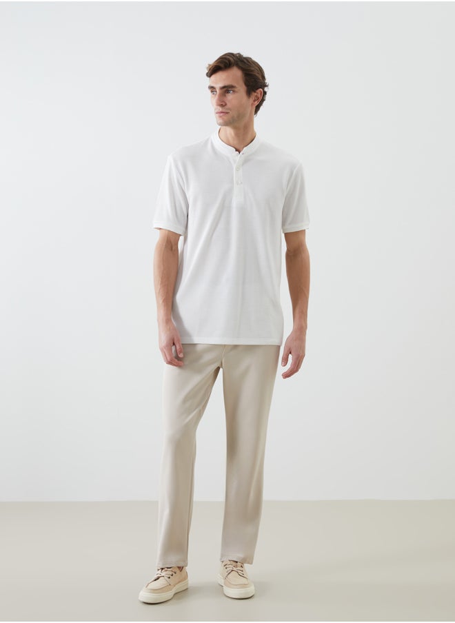LC WAIKIKI Grandad Collar Short Sleeve Piqué Men'S T-Shirt  - Image 2