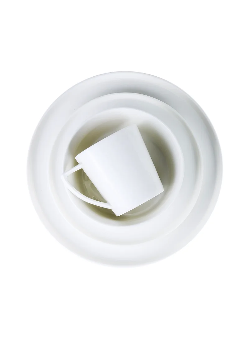 كويزين أرت Cuisine Art Aden Bone China Dinner Set for Every Meals - White 16 Pieces | 4 Dinner Plates (Dia 25.3cm) 4 Side Plates, 4 Bowls (Dia14.5xH1.8cm) 4 Mugs | Elegant Plates for Everyday Dining