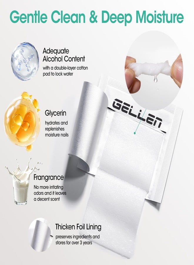 Gellen 400 Pack Nail Cleanser Pads, Alcohol Pads for Nails, Individually Wrapped Nail Prep Pads, Lint-free Tacky Layer Residue Remover Wipes for Acrylic & Builder Gel Polish Press-ons - Image 3