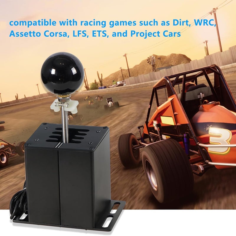 GSTP PC USB Simulator Shifter Compatible with Logitech G29 G27 G25 G920 Thrustmaster T300RS/GT Steering Wheel Sequential H Gear Shifter Compatible with ATS ETS Dust WRC Sim Racing Games 7+R Black - Image 2