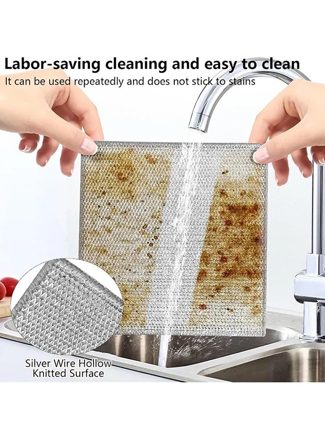10 Pack Thickened Double Layer Kitchen Cleaning Cloths, Reusable Absorbent Dish Cloths, Washable Cleaning Towels for Dishes Bowls Kitchen Home Use - Image 5