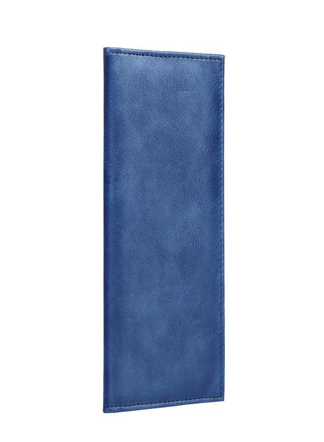 LLi Cufite Leather Checkbook Cover for Top & Side Tear Registers Duplicate Checks with Plastic Insert Flap Card Holder Pen Hoop Slim Wallet for Men Women, Cobalt, 7.01 x 3.50 x 0.3 inches, Classic - Image 1