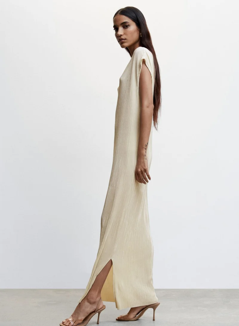 mango pleated satin dress Halter-neck pleated dress - Women