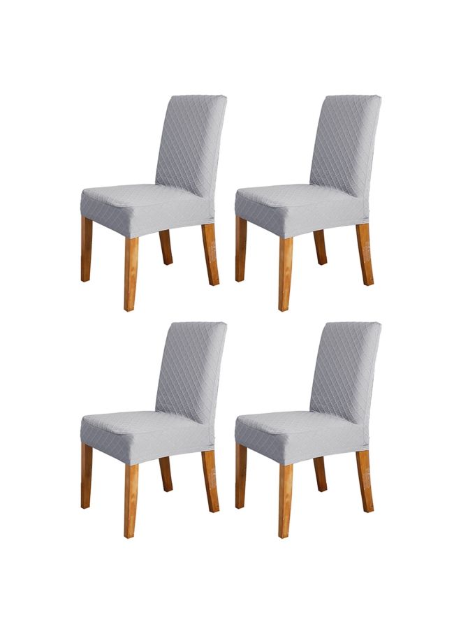 NIBEMINENT 4-Piece Dining Chair Cover Set Grey - Image 3