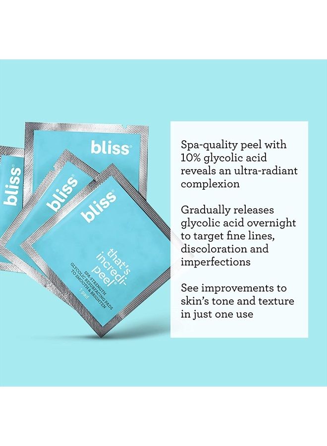 BLISS That's Incredi-Peel Glycolic Resurfacing Facial Pads - 15 ct - Single-Step Pads for Exfoliating and Brightening - Targets Fine Lines and Discoloration - Travel-Friendly - Vegan & Cruelty-Free - Image 3