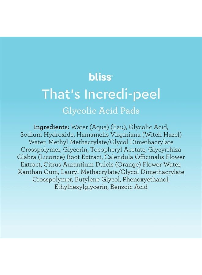 BLISS That's Incredi-Peel Glycolic Resurfacing Facial Pads - 15 ct - Single-Step Pads for Exfoliating and Brightening - Targets Fine Lines and Discoloration - Travel-Friendly - Vegan & Cruelty-Free - Image 5