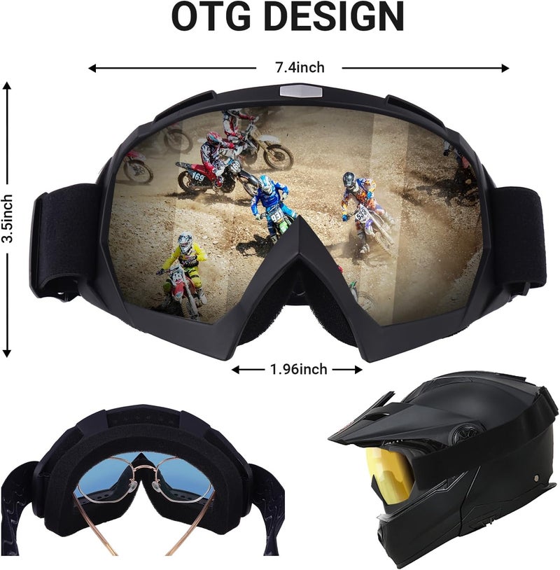 BIBIRE Motorcycle Goggles - Anti-Fog UV Protective Dustproof for Racing, Skiing, and Climbing - Image 4