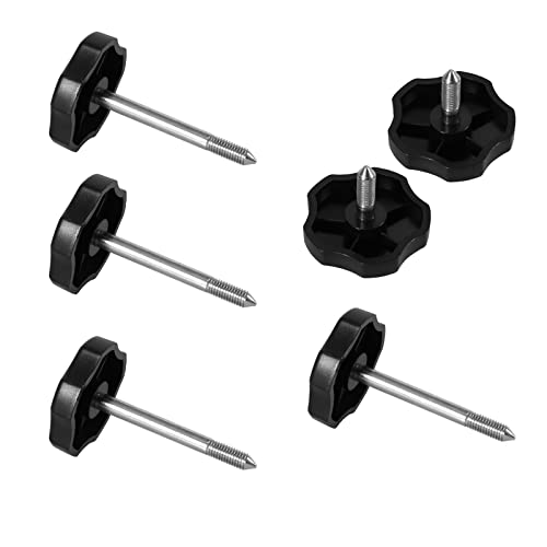 Htostar Racing 6 PCS Soft Top Window Frame Door Surround Knob Screws with Pin Compatible with Jeep Wrangler JK 4-Door 2007-2018 (2 Short+4 Long) - Image 1