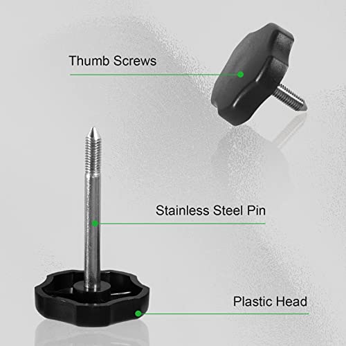 Htostar Racing 6 PCS Soft Top Window Frame Door Surround Knob Screws with Pin Compatible with Jeep Wrangler JK 4-Door 2007-2018 (2 Short+4 Long) - Image 2